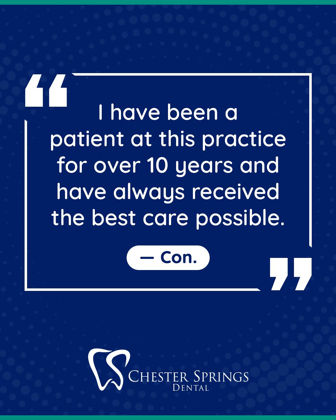 We love hearing from our patients! 💙
Your kind words remind us why we do what we do every day—to help smiles shine brighter. ✨ Thank you for trusting Chester Springs Dental!
#ChesterSpringsDental #PatientLove #HealthySmiles #ExtonDentist #FamilyDentist