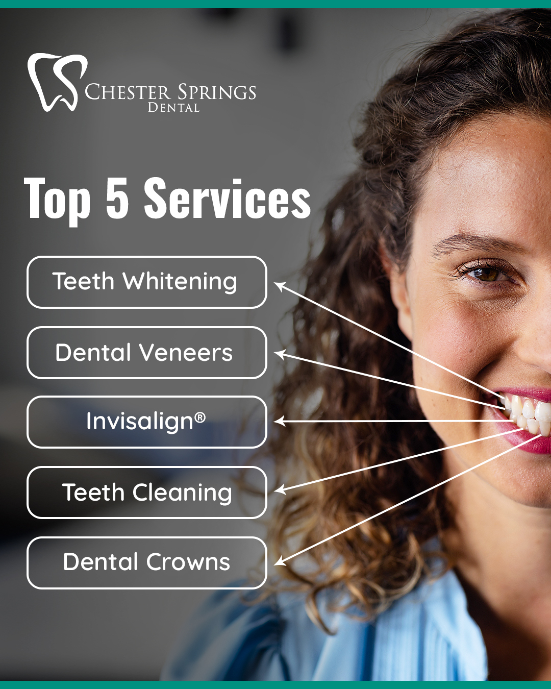 We offer a range of treatments to help you achieve the smile you’ve always wanted! 😁 Call us today to book: 610.524.9530!
#ChesterSpringsDental #SmileWithConfidence #TeethWhitening #DentalVeneers #Invisalign #TeethCleaning #DentalCrowns #ExtonDentist