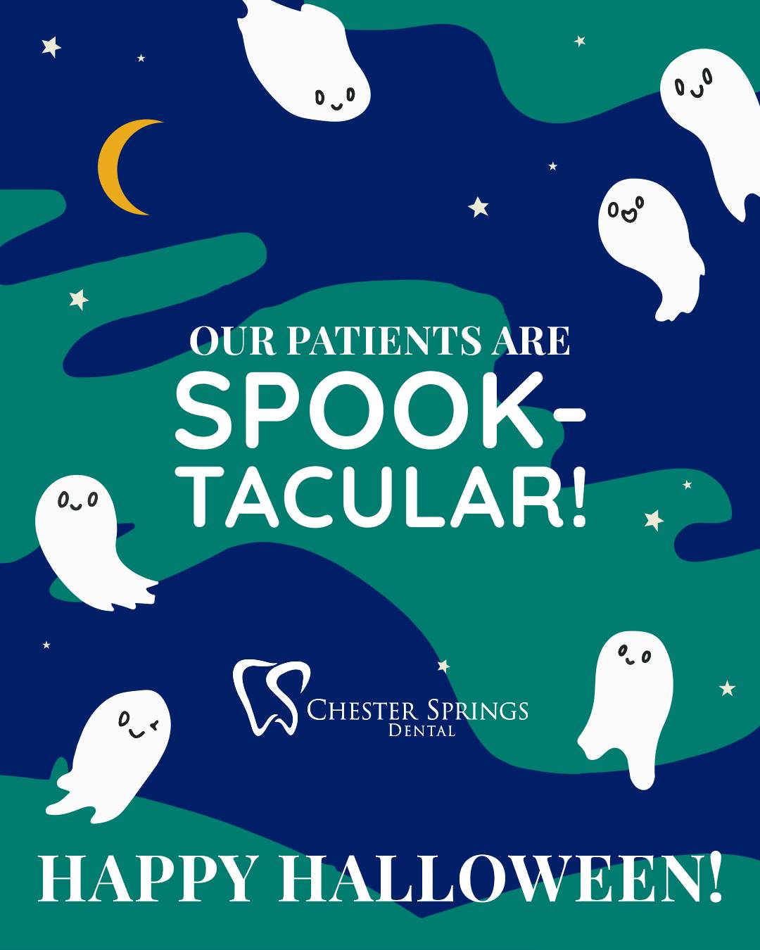 Have a fa-boo-lous Halloween full of fun and laughter! Happy Halloween from Chester Springs Dental! 🎃👻🦇
.
.
.
#Halloween #HappyHalloween #Autumn #Pumpkin #October #Spooky #Scary #HalloweenCostume #TrickOrTreat #SpookySeason