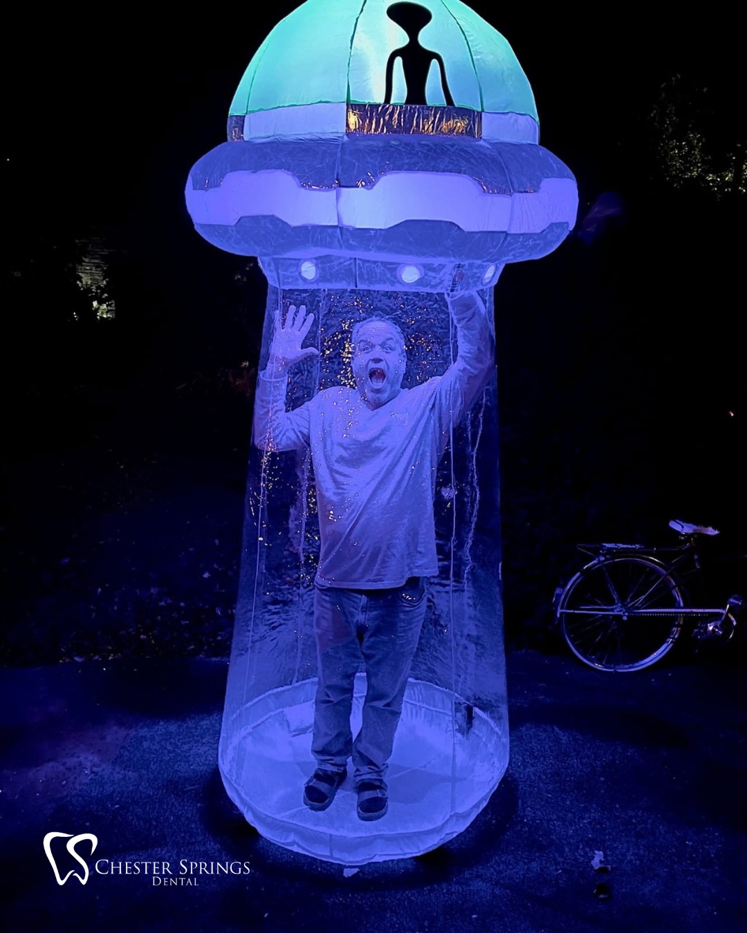 Breaking news: Dr. Gross has been abducted by aliens—guess they wanted the secret to his out-of-this-world smiles! 👽🦷✨

What are you dressing up as this Halloween? Tell us in the comments! 👻

Happy Halloween!

#ChesterSpringsDental #ExtonDentist #HalloweenFun #AlienAbduction #SpookySmiles #HappyHalloween