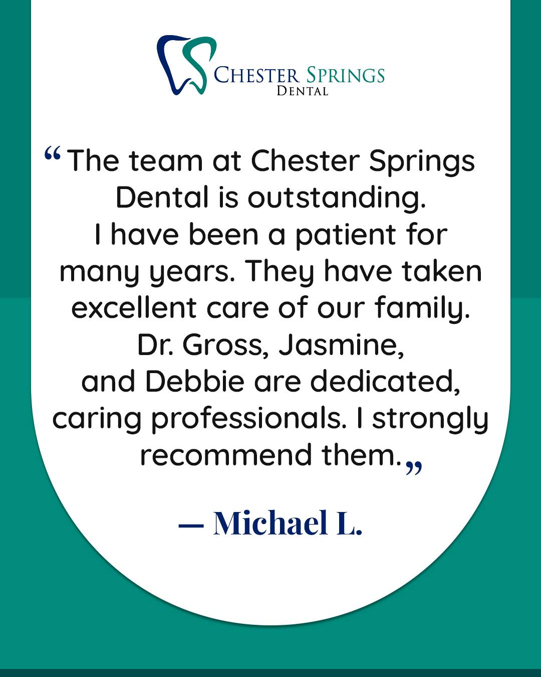 A smile that stands the test of time! 🦷

We love hearing from patients who have trusted us with their family’s dental care year after year.
Your support means the world to us. Thank you, Michael! 💙

#ChesterSpringsDental #ExtonDentist #FamilyDentistry #PatientLove #SmileCare #DentalTeam #HealthySmiles #LocalDentist