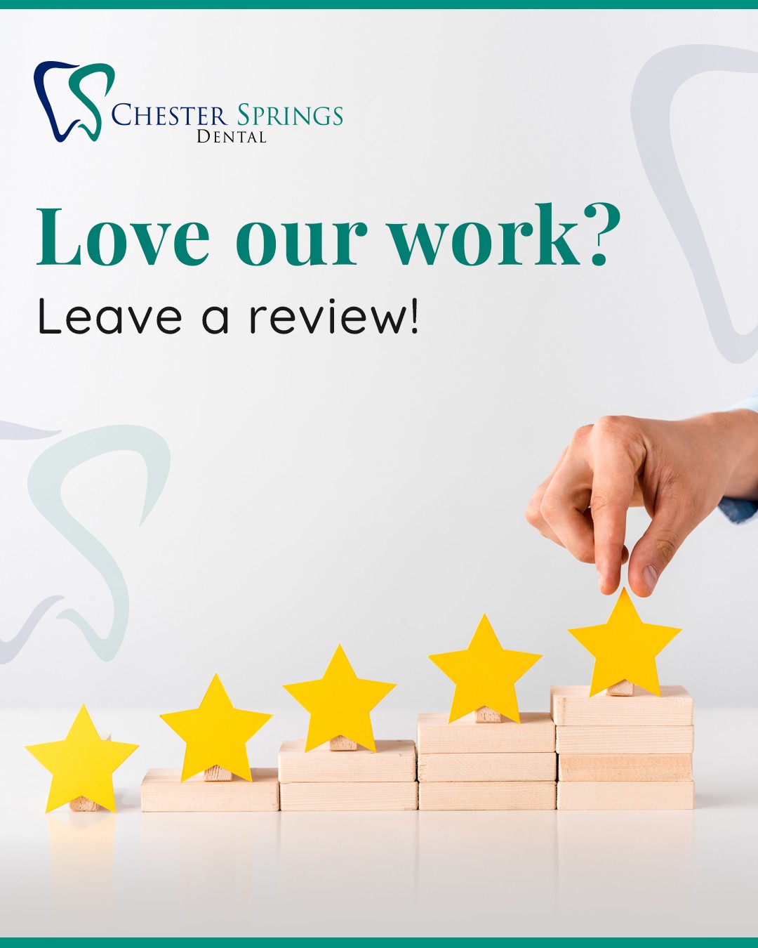 Patient feedback means the world to our team. ⭐
If you’ve had a great experience, your review helps others feel confident choosing care they can trust.
Share your experience at the link in our bio.

#ChesterSpringsDental #PatientReviews #ThankYouPatients #DentalCommunity #TrustedCare