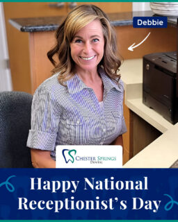 Today we’re celebrating Debbie for all the dedication, positivity, and care she brings to our office each day. ✨
Thank you for keeping everything running smoothly and always greeting patients with a smile. Happy National Receptionists Day!
#NationalReceptionistsDay #DentalOffice #ChesterSpringsDental