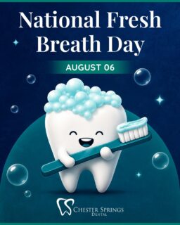Fresh breath starts with the basics — brushing twice a day, every day! 🦷✨
Happy National Fresh Breath Day from all of us at Chester Springs Dental.
Ready for a smile that feels as good as it looks? Book your next cleaning with us today!
(610) 458-5858
ChesterSpringsDental.com
#NationalFreshBreathDay #FreshBreath #ChesterSpringsDental #DentalCare #HealthySmile