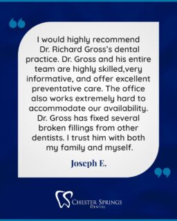 We’re honored when our patients trust us with their smiles and their family’s care. Our goal is always to provide attentive, personalized treatment while making every visit as comfortable and convenient as possible.

Thank you to our amazing patients for your kind words and continued trust in our team. If you’re looking for compassionate dental care you can rely on, we’d love to welcome you to our practice. Schedule your appointment today!

ChesterSpringsDental.com

#ChesterSpringsDental #PatientTestimonial #TrustedDentist #HealthySmile #FamilyDentistry #ExtonPA #DentalCare #SmileConfidence #PatientCare #OralHealth