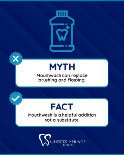 A complete oral care routine goes beyond just one product. Brushing and flossing work together to remove plaque and food particles, while mouthwash can help freshen breath and support overall oral health. When used together, they create a stronger defense for your smile.

Keeping up with daily habits and regular dental visits is the best way to protect your teeth and gums long-term. If it’s time for your next checkup, our team is here to help. Schedule your appointment today!

ChesterSpringsDental.com

#ChesterSpringsDental #OralHealthTips #DentalMyths #HealthySmile #DentalCare #FamilyDentistry #ExtonPA #SmileHealthy #DentalEducation #GumHealth